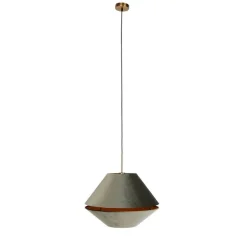 Moderne hanglamp brons met dubbele velours kap groen - Combi 1