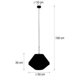 Moderne hanglamp brons met dubbele velours kap groen - Combi 1