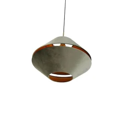 Moderne hanglamp brons met dubbele velours kap groen - Combi 1