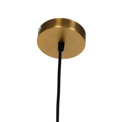 Moderne hanglamp brons met dubbele velours kap groen - Combi 1