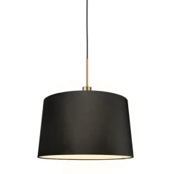 Moderne hanglamp brons met kap 45 cm zwart - Combi 1