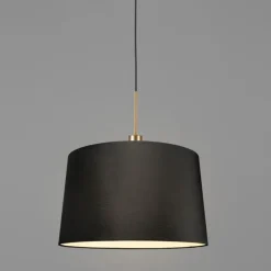 Moderne hanglamp brons met kap 45 cm zwart - Combi 1