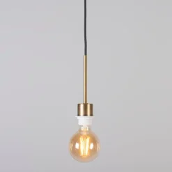 Moderne hanglamp brons met kap 45 cm zwart - Combi 1