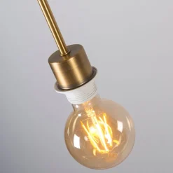 Moderne hanglamp brons met kap 45 cm zwart - Combi 1