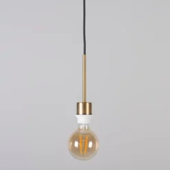 Moderne hanglamp brons met kap 45 cm zwart - Combi 1