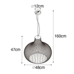 Moderne hanglamp bruin 48 cm - Saffira