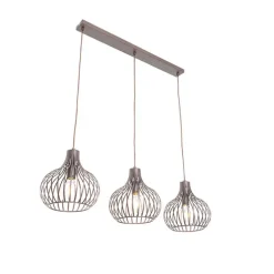 Moderne hanglamp bruin langwerpig 3-lichts - Saffira