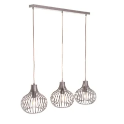 Moderne hanglamp bruin langwerpig 3-lichts - Saffira