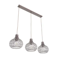 Moderne hanglamp bruin langwerpig 3-lichts - Saffira