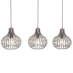 Moderne hanglamp bruin langwerpig 3-lichts - Saffira