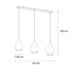 Moderne hanglamp chroom met smoke glas 3-lichts - Pilua