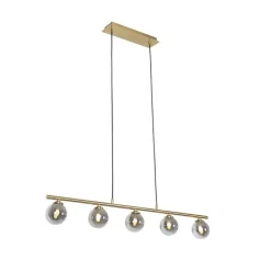Moderne hanglamp goud 100 cm 5-lichts met smoke glas - Athens