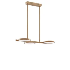 Moderne hanglamp goud incl. LED 3-staps dimbaar 3-lichts - Vivé