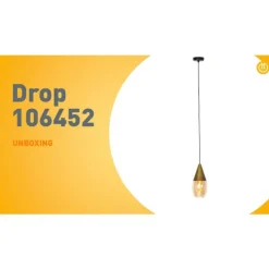 Moderne hanglamp goud met amber glas - Drop