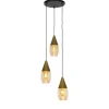 Moderne hanglamp goud met amber glas 3-lichts - Drop
