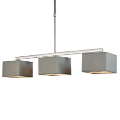 Moderne hanglamp grijs met grijze kappen 3-lichts - VT