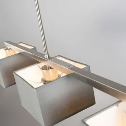 Moderne hanglamp grijs met grijze kappen 3-lichts - VT