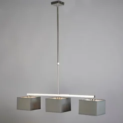Moderne hanglamp grijs met grijze kappen 3-lichts - VT