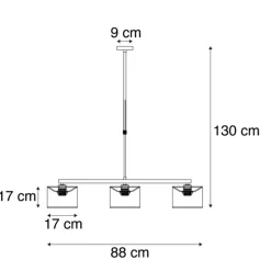 Moderne hanglamp grijs met grijze kappen 3-lichts - VT