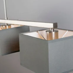 Moderne hanglamp grijs met grijze kappen 3-lichts - VT