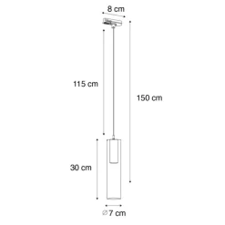 Moderne hanglamp gunmetal voor railsysteem 1-fase - Iconic Lloyd