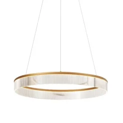 Moderne hanglamp messing 78cm incl. LED 3-staps dimbaar - Anello Chandelier