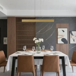 Moderne hanglamp messing incl. LED 3-staps dimbaar - Straight