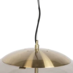 +Moderne hanglamp messing met smoke glas 50 cm - Ball