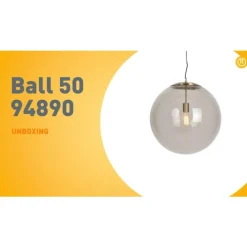 +Moderne hanglamp messing met smoke glas 50 cm - Ball