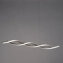 Moderne hanglamp staal incl. LED en dimmer - Paulina