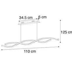 Moderne hanglamp staal incl. LED en dimmer - Paulina