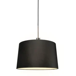 Moderne hanglamp staal met kap 45 cm zwart - Combi 1