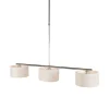 Moderne hanglamp staal met witte kappen 3-lichts - VT