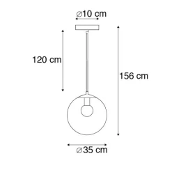 Moderne hanglamp transparant 35 cm - Pallon