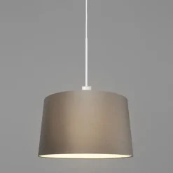 Moderne hanglamp wit met kap 45 cm taupe - Combi 1