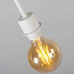 Moderne hanglamp wit met kap 45 cm taupe - Combi 1