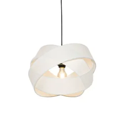 Moderne hanglamp wit met zwart - Cloth