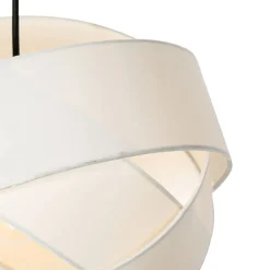Moderne hanglamp wit met zwart - Cloth