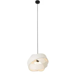 Moderne hanglamp wit met zwart - Cloth