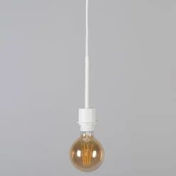 Moderne hanglamp wit met kap 45 cm zwart - Combi 1