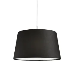 Moderne hanglamp wit met zwarte kap 45 cm - Pendel