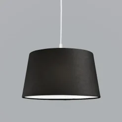 Moderne hanglamp wit met zwarte kap 45 cm - Pendel