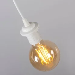 Moderne hanglamp wit met zwarte kap 45 cm - Pendel