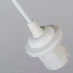 Moderne hanglamp wit met zwarte kap 45 cm - Pendel