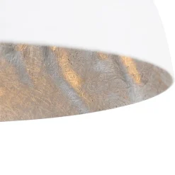 Moderne hanglamp wit met zilver 50cm - Magna