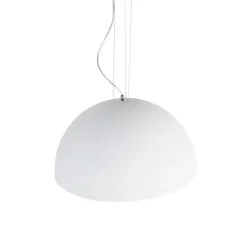Moderne hanglamp wit met zilver 50cm - Magna