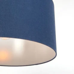 Moderne hanglamp wit met antiek blauwe kap 50 cm - Combi 1