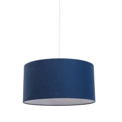 Moderne hanglamp wit met antiek blauwe kap 50 cm - Combi 1