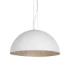 Moderne hanglamp wit met zilver 70cm - Magna
