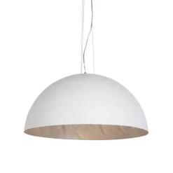 Moderne hanglamp wit met zilver 70cm - Magna